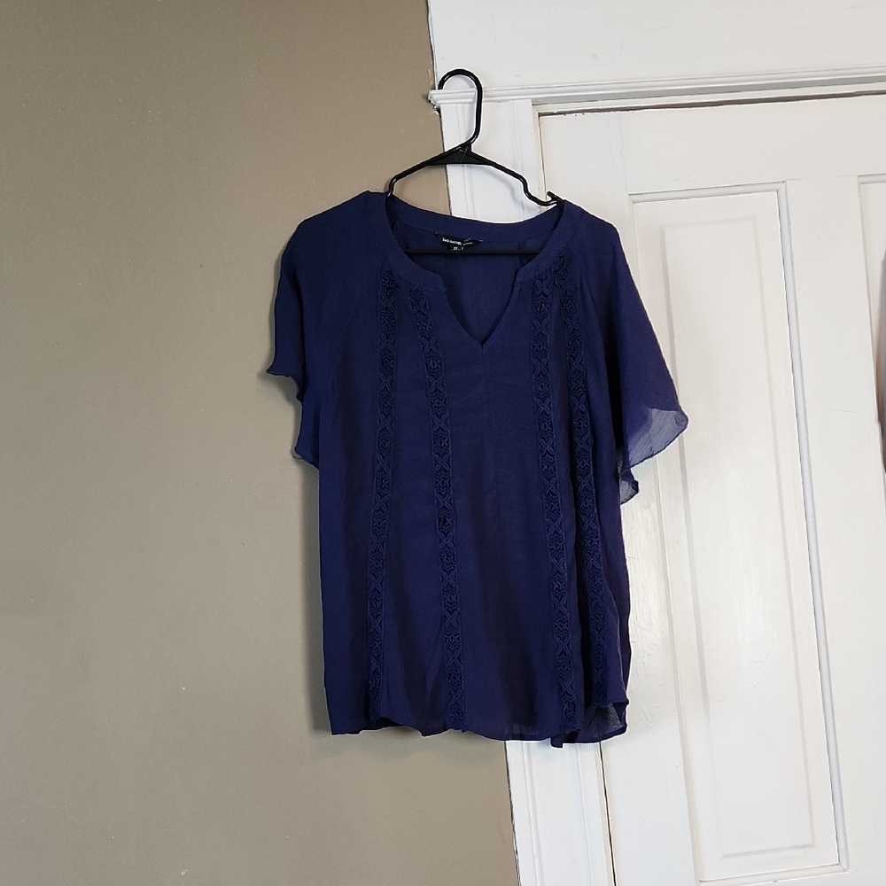 NWT Zac & Rachel Blue Short Sleeve Relaxed Blouse